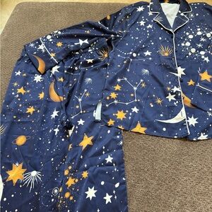 Children's Navy Celestial Pajama Set - Star & Moon Print